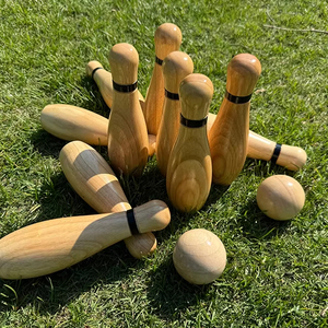 Juego de Bolos para Niños de Madera de Caucho Duradera, Personalizable, con 6-7 Bolas de Peso de 50-54 kg, para Deportes en Interiores/Exteriores, Más Vendido - Product Image 1