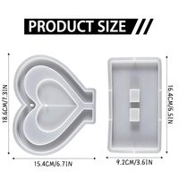 Cadre Photo en forme de coeur moule en Silicone décoration de bureau ornements saint valentin cadeau coulée moule bricolage artisanat faisant outil