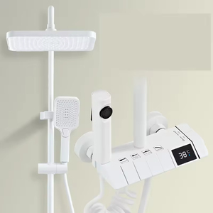 Hezee phòng tắm sang trọng treo tường thông minh màu trắng xám Đàn Piano LED hiển thị kỹ thuật số mưa máy bay phản lực Súng Vòi hoa sen đặt hệ thống vòi nước - Product Image 4