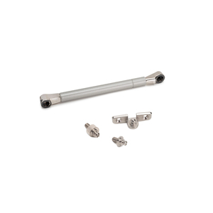EMUCA 1261424 chiudiporta in acciaio e tecnoplastica con vernice nichel opaco pistone sottile diametro 12 ganci per sportelli 80 - Product Image 1