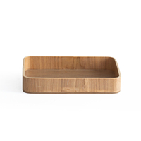 Plateau en bois de hêtre de haute qualité, couleur bois naturel, ensemble de 3 pièces pour tasse à thé et tasse à café
