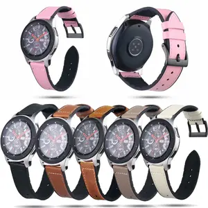 Yhq Horloge Riemen Voor Samsung Galaxy Horloge 42Mm 46Mm Siliconen + Echt Lederen Horlogebandjes