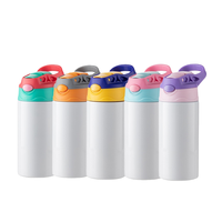 360 ml 12 oz doble aislamiento de acero inoxidable niños Flip Top vaso recto en blanco niño sublimación Sippy botella de agua