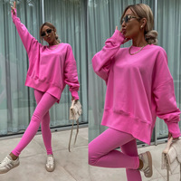 Tenues deux pièces ensemble femmes vêtements survêtements Joggers automne 2024 vêtements Leggings ensembles équipage chandails