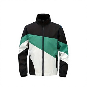 Chaqueta cortavientos para hombre con bloques de color, ligera y con cierre de cremallera, ideal para actividades al aire libre. - Product Image 3
