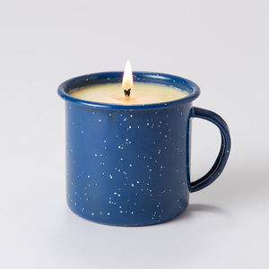 Tasse à bougie en cire émaillée à pois bleus avec parfum Logo personnalisé <span class=keywords><strong>imprimé</strong></span> Sécurité de qualité alimentaire pour camping en plein air européen - Product Image 6