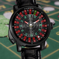 Nouvelle montre mécanique de luxe pour homme avec pierres précieuses rotatives, analogique, 22 mm, cristal saphir, cuir, étanche 3ATM