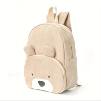 Mochila de Pana con Diseño de Oso para Niños, Unisex, 20L, Correa de Hombro Arqueada, Cómoda, Resistente al Desgaste, para Uso Diario
