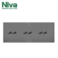 Interrupteur à bascule Niva Eunv5 de luxe 1 gang 2 voies, style panneau en acier inoxydable, personnalisation murale pour la maison