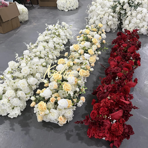 KL-FRN24 Venta al por mayor de fábrica: Camino de mesa de flores artificiales de paniculata para bodas, decoración de mesas de boda - Product Image 3
