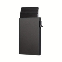 Porte-cartes Casekey de haute qualité, ultra fin, en métal, avec bouton poussoir latéral, blocage RFID, porte-cartes de crédit fin en aluminium, étui à ouverture pop-up