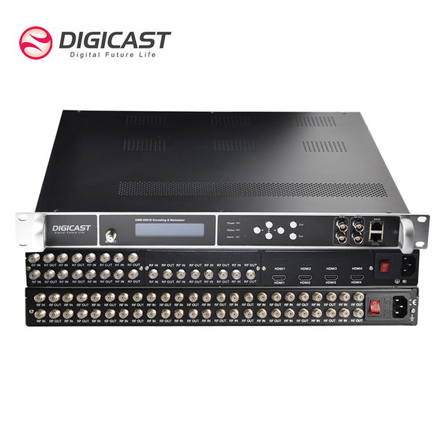 DIGICAST DMB-24E Series 24-Channel Digital Tuner RF Transmodulator DVB-S/S2/DVB-C/ATSC/ISDB-T Support ASI I/O Web Management