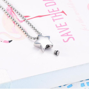 Commercio all'ingrosso sorella mamma papà nome inciso stella in acciaio inossidabile gioielli cremazione ciondolo commemorativo ricordo urna stella ceneri collana - Product Image 2