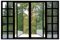 Un abatible Tipos Ventanas de aluminio de doble acristalamiento Sistema de ventanas 80x110 Modelo personalizado