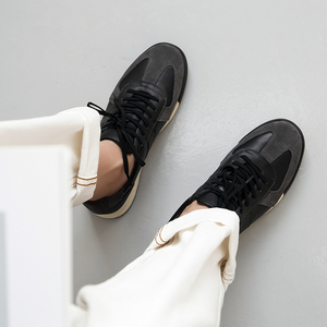 Sneakers en cuir véritable noir pour homme, étiquette privée personnalisée, chaussures décontractées pour homme et femme, sneakers confortables - Product Image 2