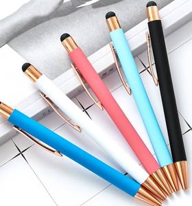 โรงงานผลิตปากกา ปากกาลูกลื่นแบบหมุน ปรับแต่งโลโก้ได้ ของขวัญส่งเสริมการขาย ปากกาโลหะทรงเพรียวบาง สีดำ สีขาว - Product Image 3