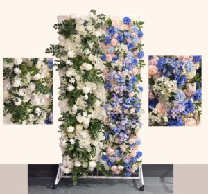 Fondo de pared de flores de hierba floral Panel de flores artificiales enrollables <span class=keywords><strong>para</strong></span> decoraciones de bodas al aire libre - Product Image 2