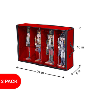 Boîte de rangement double couche pour cadeaux de Noël Casse-Noisette avec couvercle <span class=keywords><strong>transparent</strong></span> Organisateur pliable de chapeaux de Noël - Product Image 4