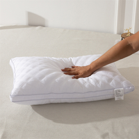 Oreiller Ergonomique pour le Cou de l'Hôtel, Vente Directe d'Usine, Rembourrage Doux en Polyester, Coton Blanc Uni, Rectangulaire, avec Taies d'Oreiller Lavables