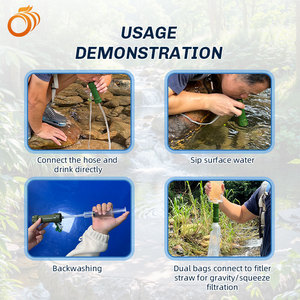 Paille filtrante à eau prête pour les urgences avec filtration multi-étapes de 0,01 micron pour le camping en plein air, équipement de survie - Product Image 6