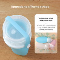 Lot de 4 flacons cosmétiques de recharge de 2oz en silicone pour articles de toilette.