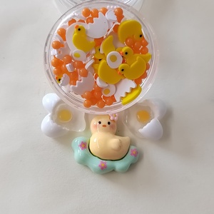 1 sac/lot de décorations en résine et argile polymère en forme de canards et d'œufs de Pâques pour la fabrication de slime, la décoration de téléphones et les nail arts DIY - Product Image 3