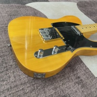 Yellow TL Electric Guitar Maple Fretboard Mahogany Body Polished Finish Professional Performance Chrome Part Black Pickguard