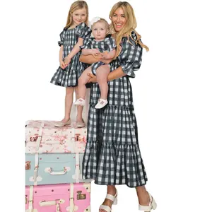 Fuyu Custom New Arrival Family Clothes Matching dresses mom and daughter mummy and me matching Dress Outfits