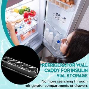 Soporte Acrílico para 5 Viales para Refrigerador, Organizador de Pared, Compatible con Viales U-100 de 24 mm (0.94\") de Diámetro, para Diabéticos - Product Image 6