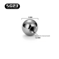 Kaishee G23 Accessoires de piercing corporel en titane, pièces de base simples, base plate, M09, filetage, boule, labret, bijoux corporels