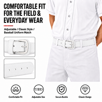Ceinture de sport classique en cuir PU brillant personnalisable avec boucle réglable pour uniforme de baseball et softball, pour jeunes et adultes, vente en gros
