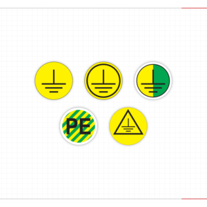 Etiqueta Adhesiva Redonda Amarilla de Parada de Emergencia con Acabado Mate para Botón de Seguridad de Apagado de Maquinaria Industrial - Product Image 2