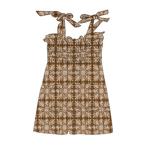 Fabrika OEM Hawaii baskılı çocuklar kızlar önlüklü elbise <span class=keywords><strong>Lace</strong></span> up özel tasarım çocuk çiçek elbise - Product Image 4