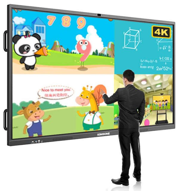 China Factory OEM 75 Inch 4K Interactive Flat Panel Display LCD Smart Touch Screen Whiteboard for School Office and Education