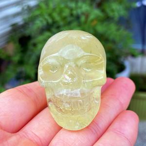 Venta al por Mayor de Calaveras de Cristal de Citrino Natural Bohemio de Alta Calidad, Talladas a Mano, para Decoración del Hogar y Halloween, 4-5cm - Product Image 6