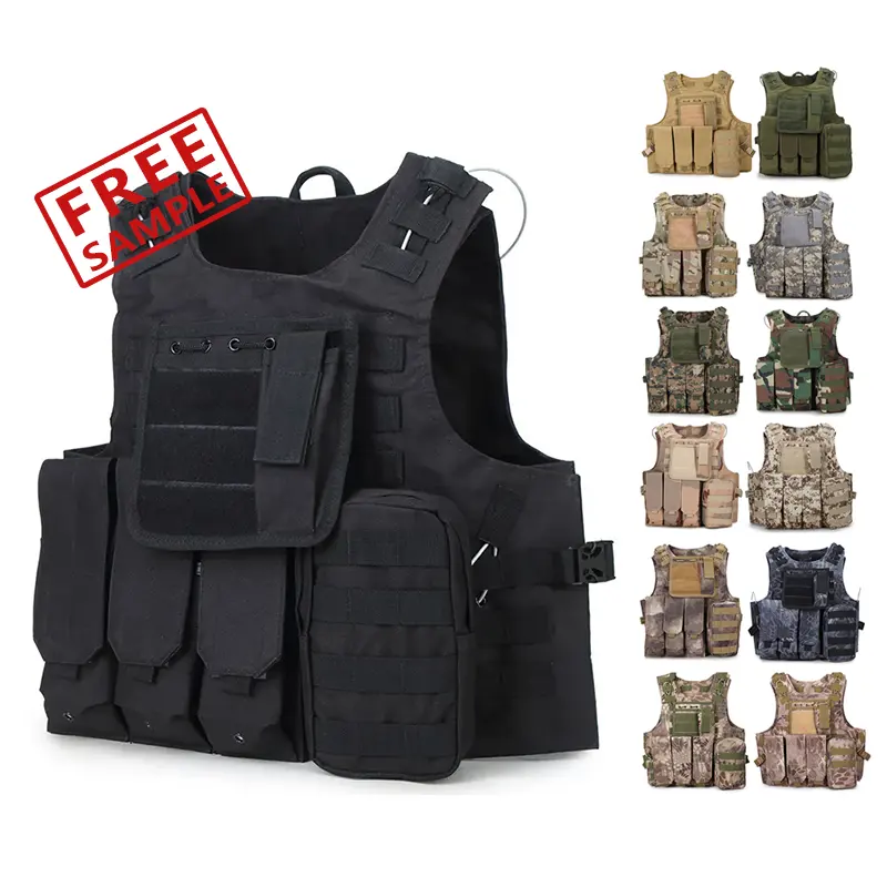 Free Sample Factory Custom Oxford Combat Training Vest Waterproof Tactical Vest Plate Carrier 13 Colors