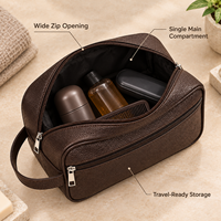Trousse de Toilette de Voyage en Cuir PU Personnalisée Grande Capacité avec Fermeture Éclair Légère et Portable pour Organisateur Résistante à l'Eau