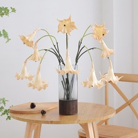 Fleur artificielle Mandala à tige unique, 2 têtes, fausse fleur pour hôtel, mariage, extérieur, accessoires de photographie, décoration murale, fleur trompette