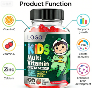 60 Gomitas Multivitamínicas de Fresa para Niños |   Suplemento Dietético para el Sistema Inmunológico y el Cuidado Diario del Bienestar Nutricional - Product Image 5