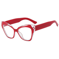 Mode femmes lunettes avec lentilles filtre de lumière bleue oeil de chat polygone Beige blanc Pc 2025