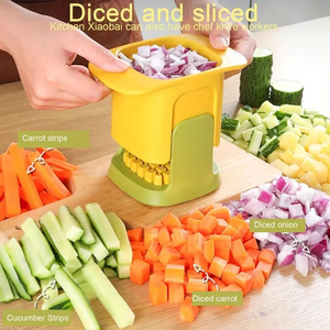 Outil manuel à découper les oignons, coupe-frites, coupe-légumes pour carottes, jambon, concombre, pommes de terre, avec lames en acier inoxydable - Product Image 4