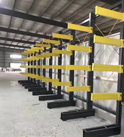Système de rayonnage cantilever industriel robuste en métal, simple ou double face, capacité personnalisable, revêtement poudré, empilable