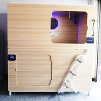 Lit superposé en acier facile à assembler et durable Lit superposé à deux étages en bois et en métal avec lit capsule à rideau