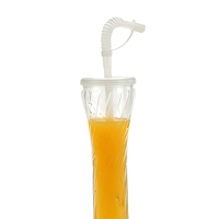 Gobelet réutilisable écologique en PET de 500 ml en forme de cocotier avec paille spirale et couvercle pour le camping et la randonnée en extérieur