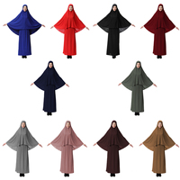 Nouvel ensemble de 2 pièces de vêtements musulmans pour femmes, vêtements de prière, robes islamiques turques, kaftan de Dubaï, robe longue abaya avec hijab
