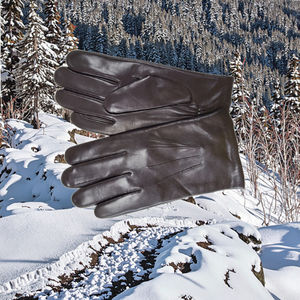 Classique luxe hiver en cuir véritable hommes conduite <span class=keywords><strong>moto</strong></span> gants d'hiver doublure en cachemire - Product Image 4