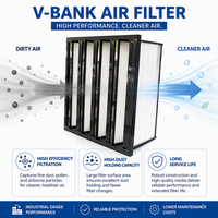 Filter Udara V-bank Efisiensi Tinggi, Filter Udara AC, Kotak V-bank Rigid, Filter Hepa untuk Penggunaan Sistem AHU HVAC