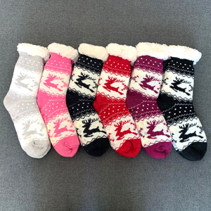 Phụ Nữ Mùa Đông Siêu Mềm Ấm Ấm Cúng Fuzzy Lót Lông Cừu Sherpa Vớ Cao Cấp Nhiệt Hai Lớp Phi Hành Đoàn Dép - Product Image 2