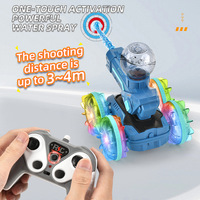Tank RC amphibie 2,4 GHz personnalisé avec lumières, pulvérisation d'eau, 4 canaux, drift intérieur-extérieur, électrique, écologique, portée 30m