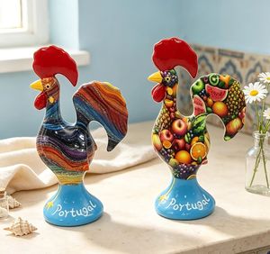 Figura de Resina del Gallo de Barcelos, Estatua de la <span class=keywords><strong>Suerte</strong></span> Galo de Barcelos Portugués, Recuerdo de Viaje de <span class=keywords><strong>Portugal</strong></span>, Decoración de Mesa - Product Image 1
